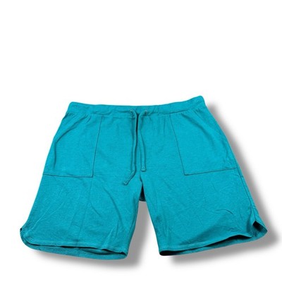 Good Life USA Clothing French Terry Cotton Teal Sweat Shorts 8.5  Mens 2XL EUC