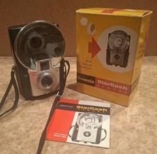 Kodak Brownie Starflash Black Camera, Built-In Flashholder, Original Box, No. 24