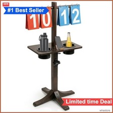 Cornhole Scoreboard Wood with Two Cup Holders Bottle Opener Phone Holder