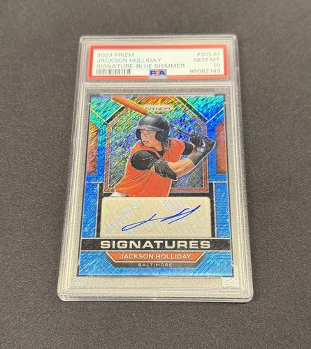 🔥 💎 2023 Panini Prizm FOTL Blue Exclusive SSP Jackson Holliday Auto /5 PSA 10