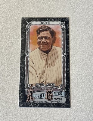 2025 Topps Allen & Ginter Babe Ruth Mini Black Border #28 New York Yankees
