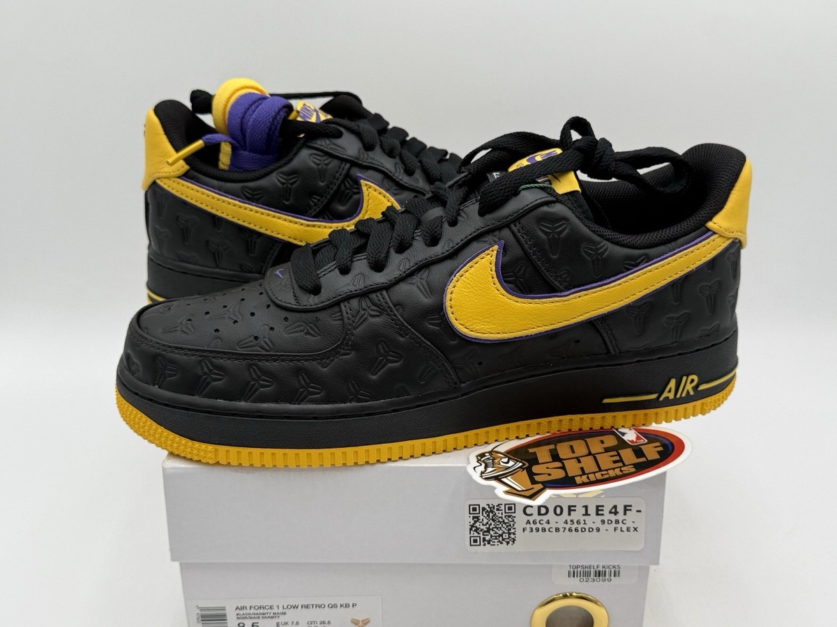 DS New Nike Air Force 1 Low Kobe Bryant Lakers Away Numbered 2024