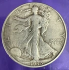 1938D Walking Liberty Half Dollar US Silver Coin