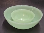 Vintage Unbranded Fire King? Jade/Jadeite Utility Mixing Bowl Set Of 2 MCM