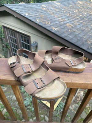 Vtg 90s Birkenstock Milano Nubuck Cocoa Suede Leather  display picture 2