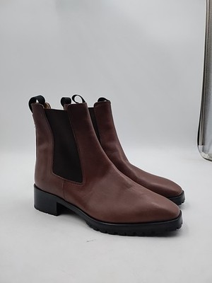 AEYDE Chocolate Karlo Chelsea Leather Ankle Boots WMNS Size 37 (C1-A1)