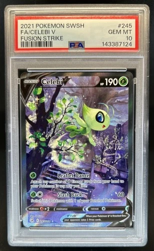 2021 Pokemon SWSH Fusion Strike Celebi V #245/264 PSA 10 GEM MINT