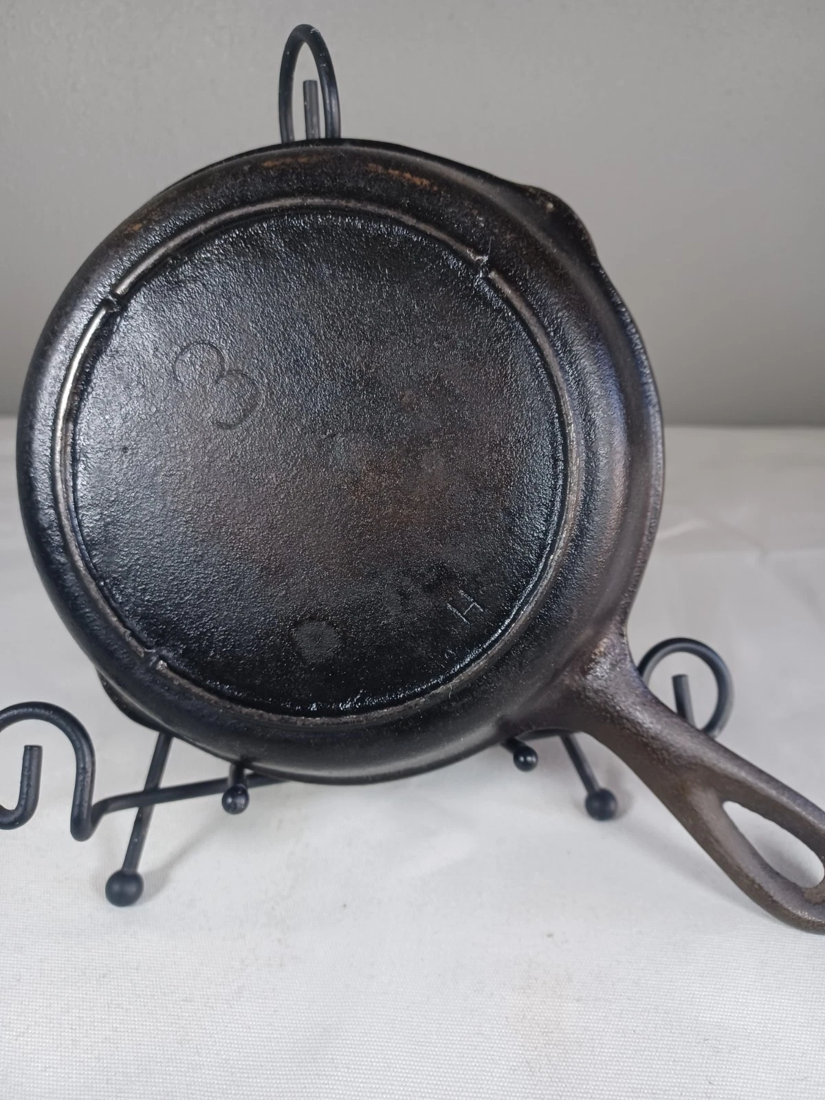 Lodge 3 Notch Heat Ring Unmarked #3 Cast Iron Skillet 6 Inch Rustic Cookware 🍳