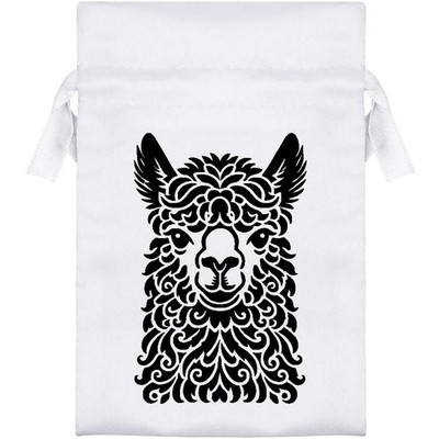 ''Llama Face'' Satin Kordelzug Tasche/Beutel (SB052660)