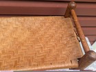 Vintage Wooden Splint Weave Footstool Woven Ottoman -24" L — photo 5
