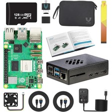 Plug and Play Pi 5 Kit 8GB 128GB Cooling Case