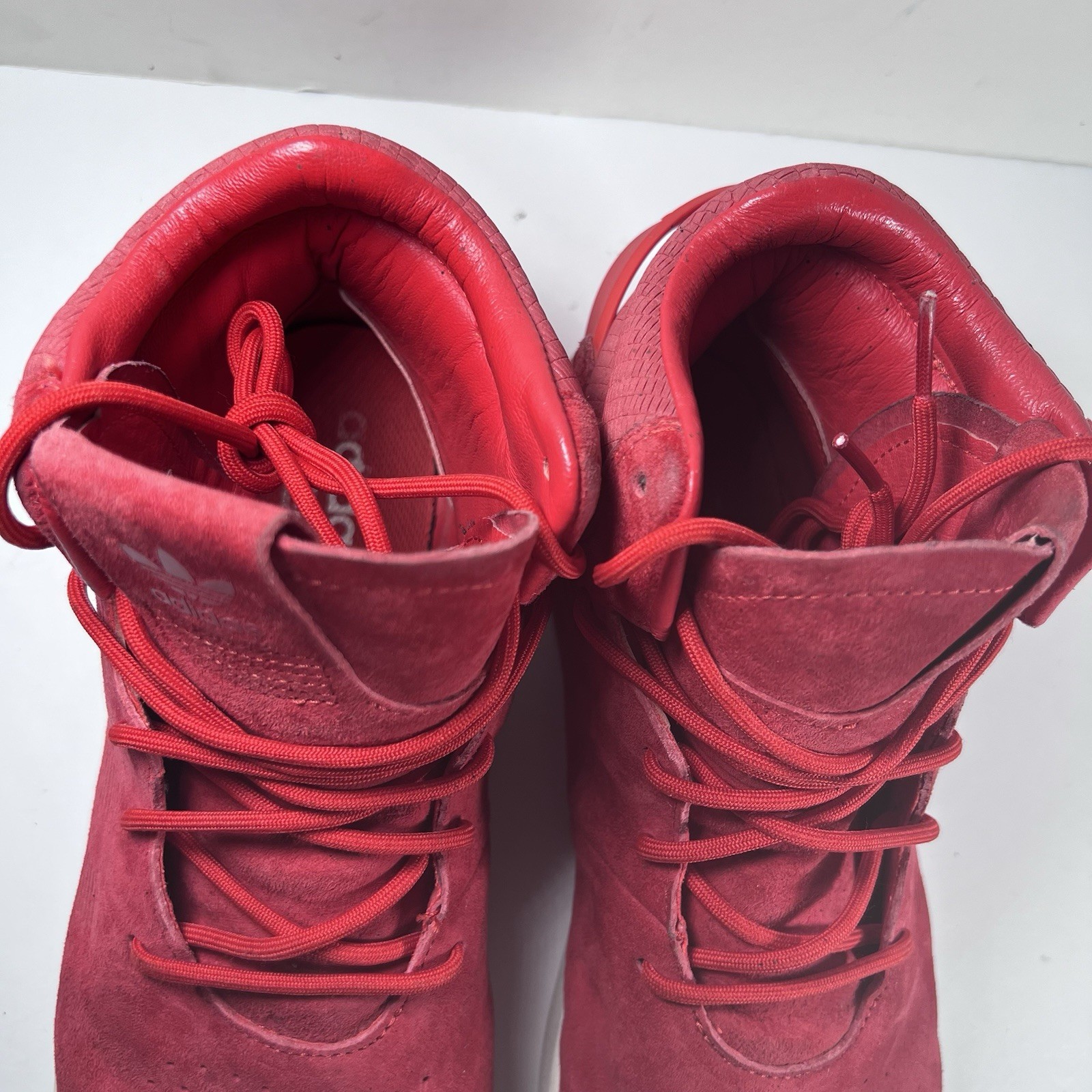 Adidas Tubular Invader Mid Red Suede Lace Up Athletic Shoes Men's Size 10 thumbnail 8