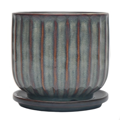 #ad #ad Ceramic Flower Pot with Saucer for Indoor Plants Taupe $11.84