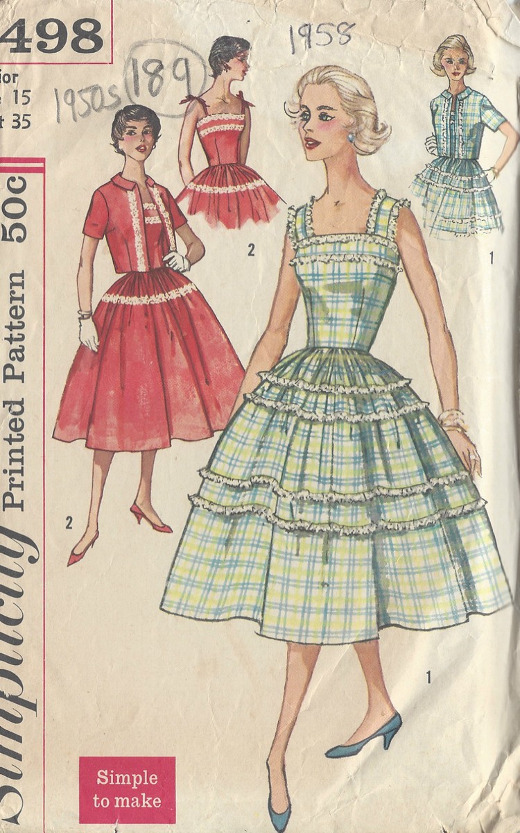 bernet 1950s 舞踏会 絵画風 ヴィンテージスカート 1950s Rockabilly Summer Dresses PDF Sewing Pattern Bust 36