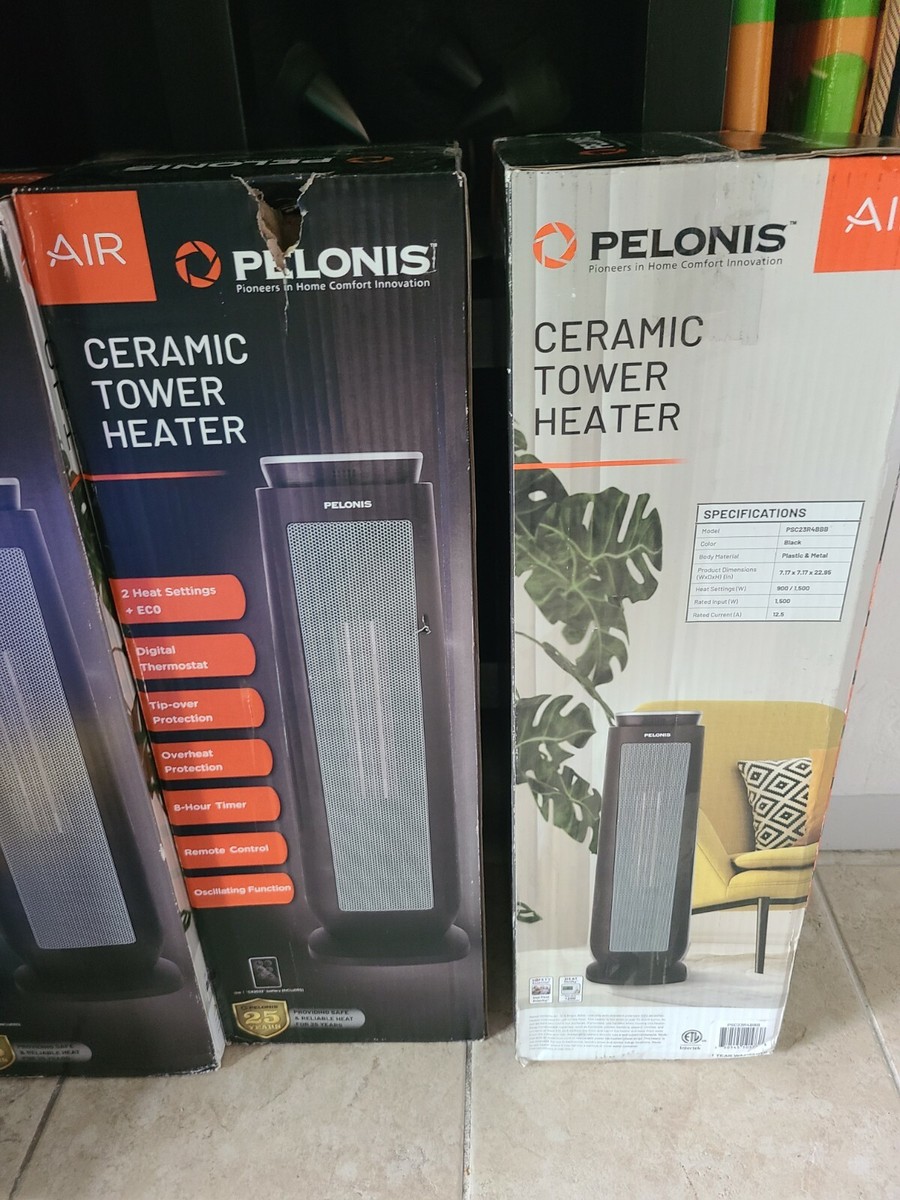New Pelonis Ceramic Tower Space Heater PSC23R4BBB Black w/Remote | eBay