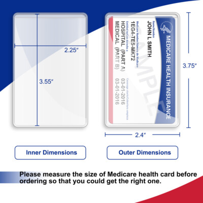 32 Pack PVC Medicare Card Holder Protector Sleeves For Credit Card Business  Card | eBay