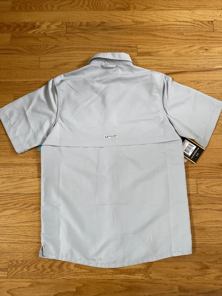 NWT Realtree Mens Fishing Short Sleeve Vented UPF Protection Dusk Gray S - Image 4 of 4