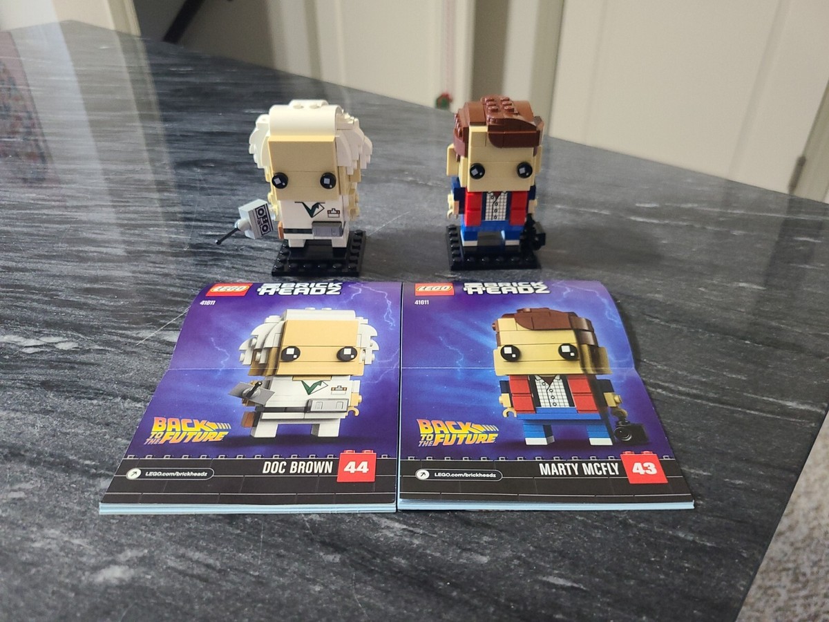 100% Complete Lego Brickheadz 41611 Marty Mcfly Doc Brown Back To