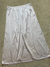 Vanity Fair Half Slip Beige 24" Full Midi Long Length Maxi Nylon Lace 38 Small