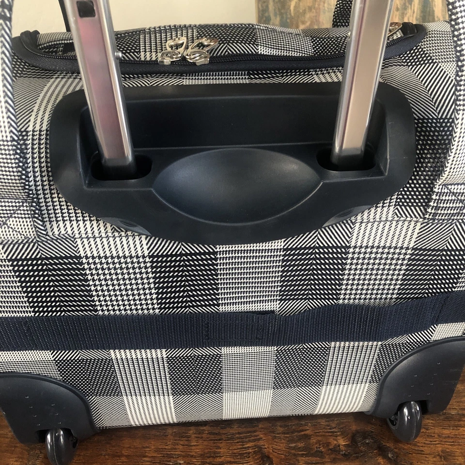 London Fog 'NOVO'Abbey IIl 15" 2 rodas sob a bolsa de assento, azul marinho/branco - Imagem 4 de 4