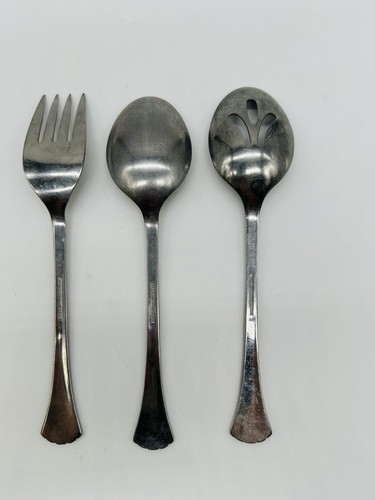3 Towle Georgian House Athena Stainless Steel Serving Utensils Fork Slotted - Picture 5 of 7