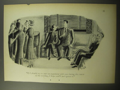 1950 Cartoon by Syd Hoff - If I should try to start an argument with you