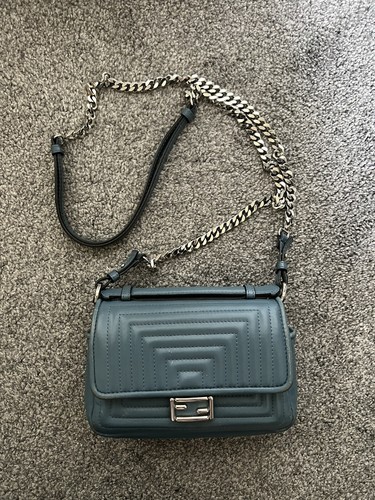 Fendi blue micro double baguette bag with palladium hardware and box - Picture 3 of 24