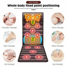 Massage Mat Full Body Massager Mattress Pad Pain Relief Cushion Warm Sofa Bed US
