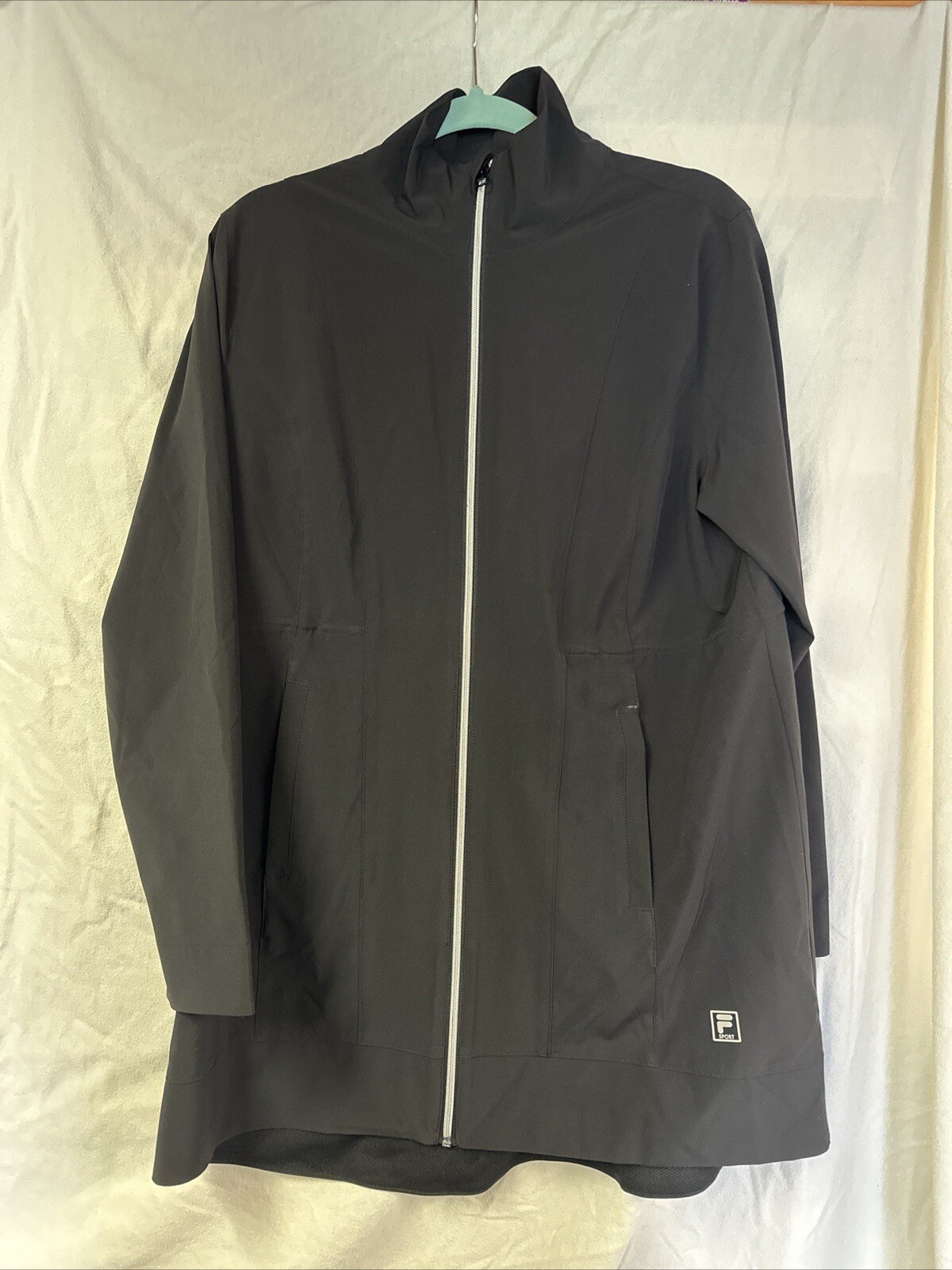 Giacca leggera da donna Fila Sport cerniera intera finta collo nera taglia media