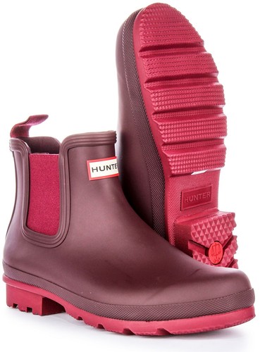HUNTER Originale Chelsea Pullover Scheda Impermeabile Barca Uomo Stivale Rosso - Foto 5 di 6