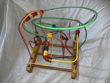 VTG EDUCO ORIGINAL SUPERMAZE WOODEN BEAD ROLLER COASTER ACTIVITY MAZE TOY CANADA