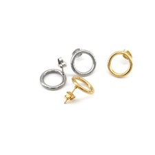 30pcs/lot Stainless Steel Earring Post 14mm Round DIY Earring Connector Findings