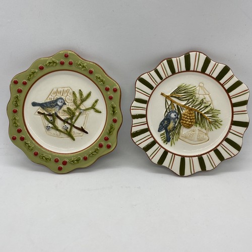 Piatti Songbird Invernali Ceramica Cardinale Bluebird MWW Mini Piatti Espositore Snack - Foto 5 di 12