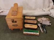 Vintage Esquire Shoe Valet Deluxe + Brushes Wood Dovetail Corners