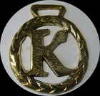 "K" ALPHABET         Horse brass  (N683)