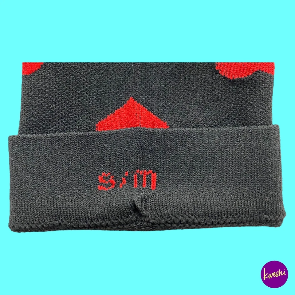 Calcetines de corazón hasta la rodilla para mujer, negros y rojos, zapatos Reino Unido talla 4-6 Foto 3 de 4