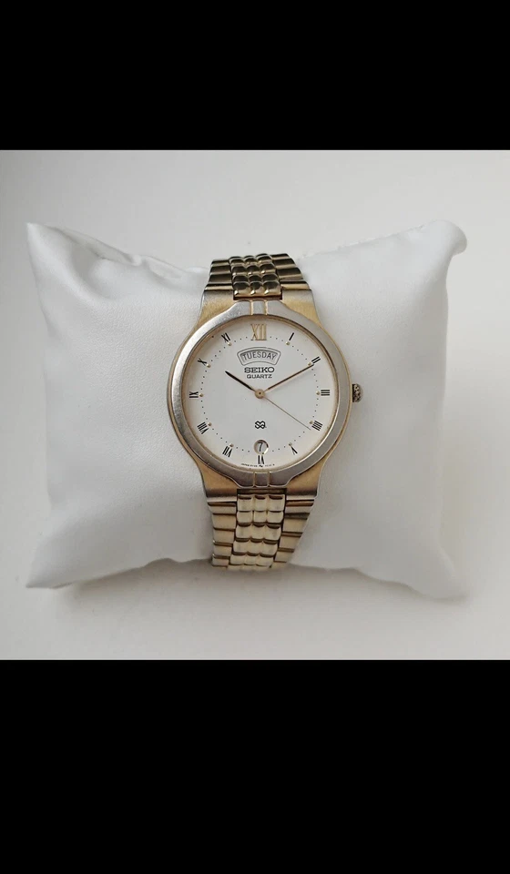 Vintage Seiko Gold Day Date 80s ULTRA RARE 5Y23-8A60 With Roman Numerals 34mm - Image 2 of 4