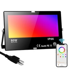 Led Flood Light Outdoor 800w Equivalent 8000lm Smart Rgb Stage Lights Bluetooth