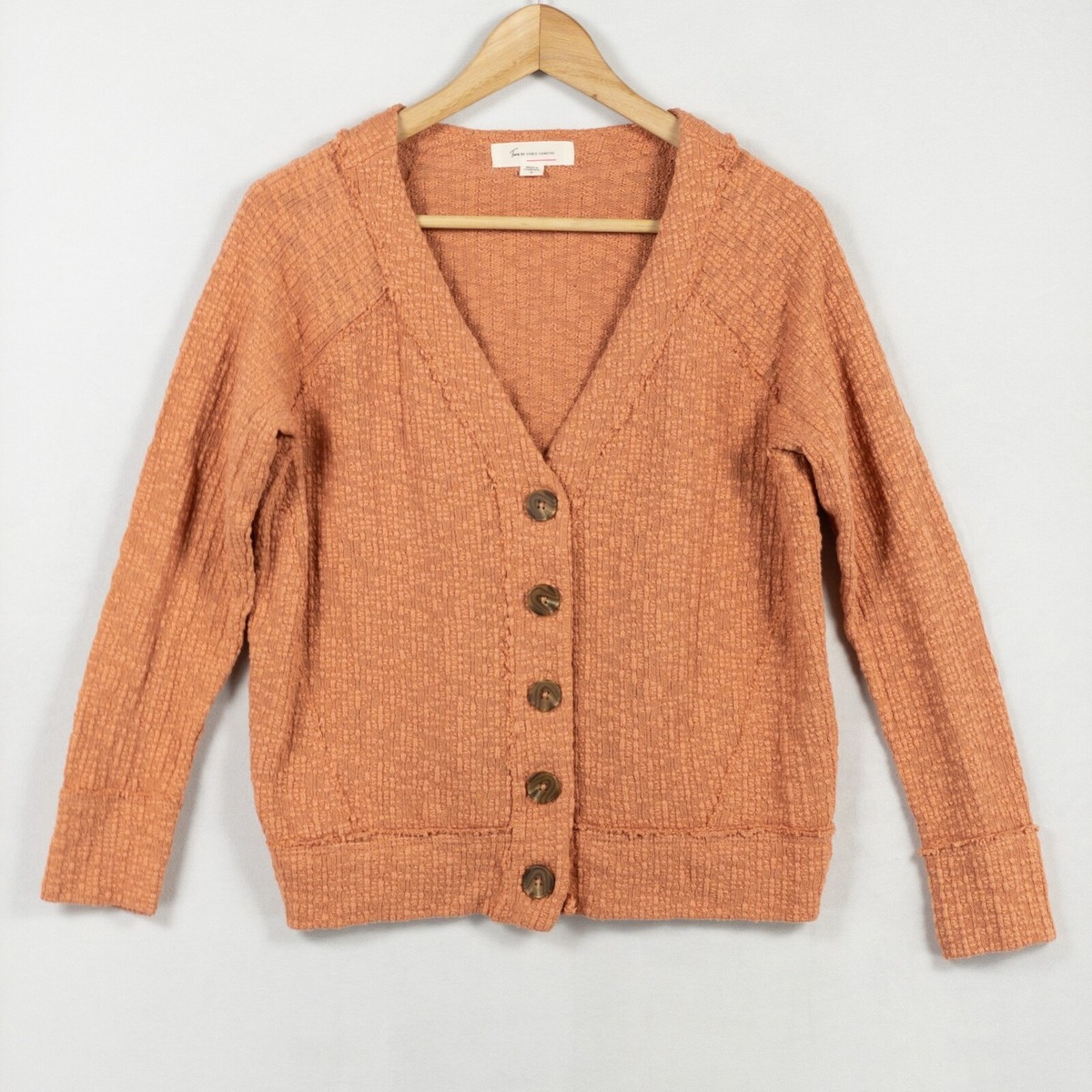 WOOL SLUB KNIT V-NECK P/O DARK BROWN
