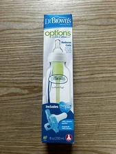 Dr. Brown's Natural Flow Options Pack 8oz Baby Bottle, Nipple and Happy Paci!