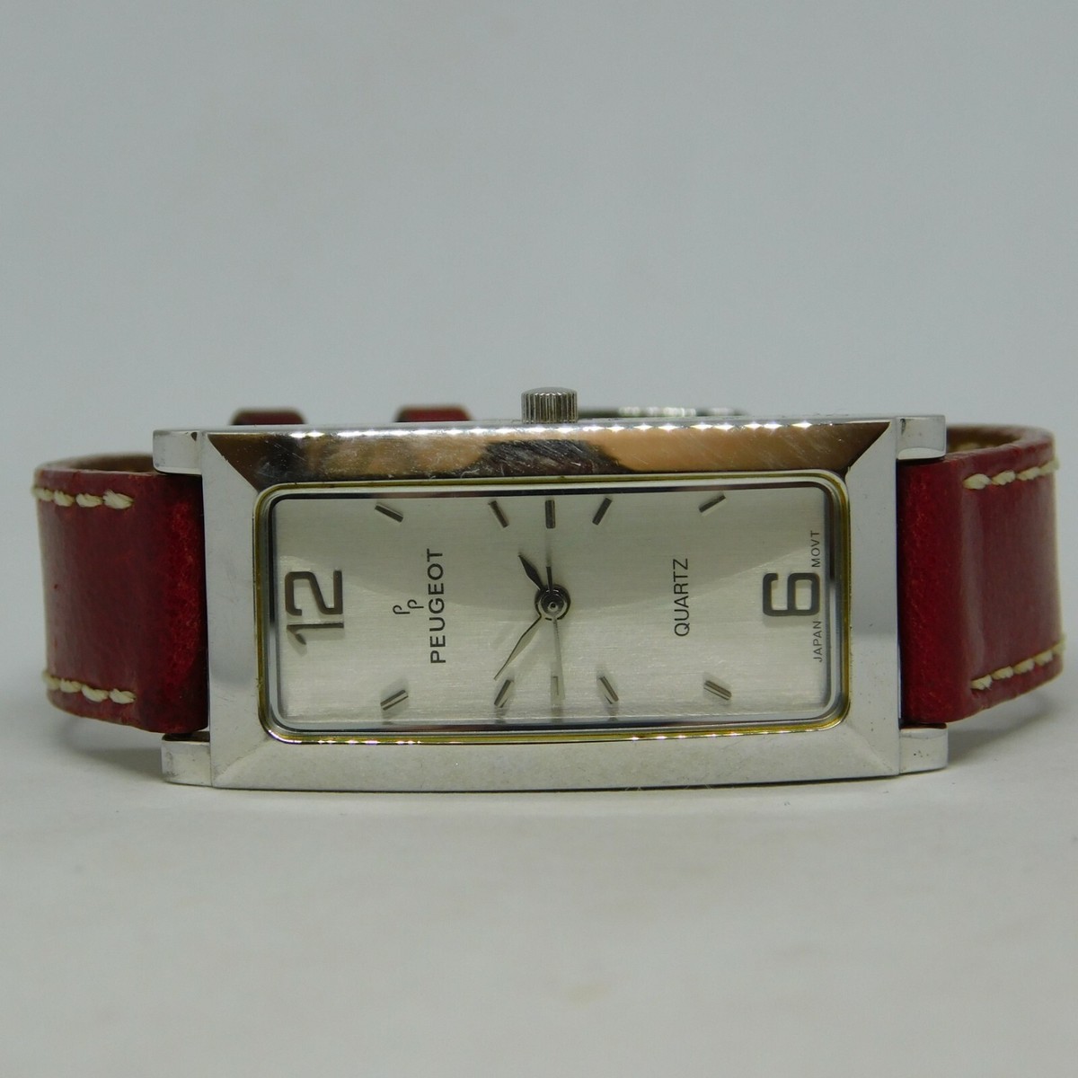 Vintage Peugeot 318 Silver Tone Brown Genuine Leather Quartz Analog Ladies Watch s-l1200.jpg main image 2