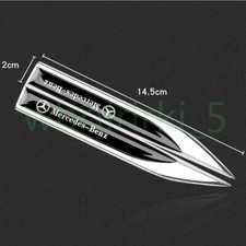 2X For Mercedes Benz Auto Metal Emblem WING Dolch Abzeichen Aufkleber Schwarz ！