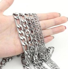 Lot Meter Jewelry Findings Stainless Steel 3.5/4.5/6/7/9mm Figaro Chain Marking