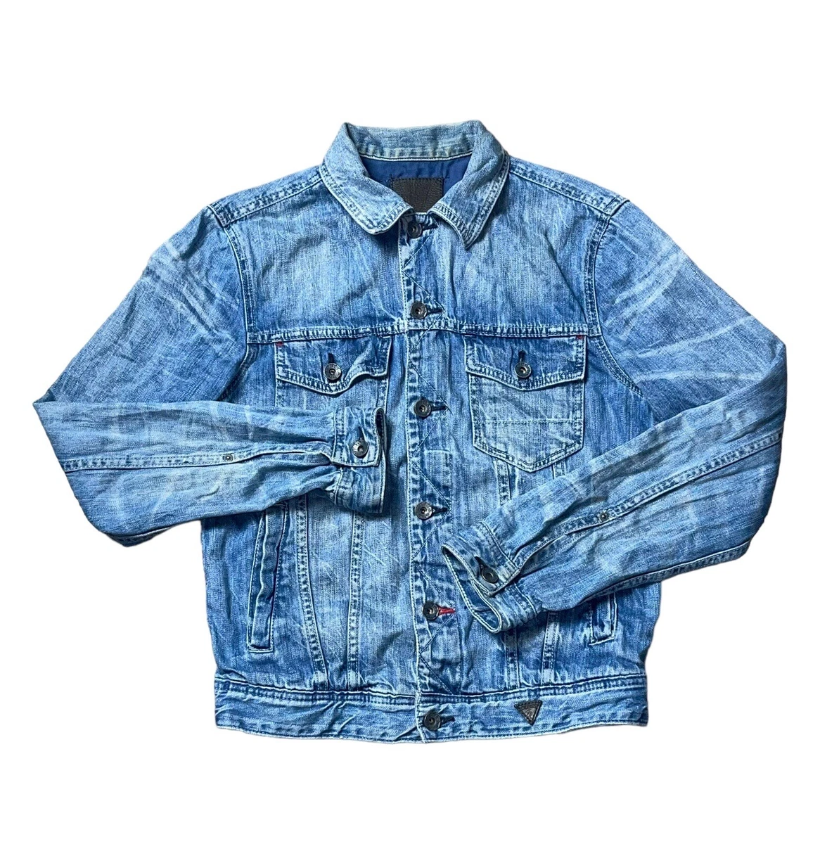 Guess Los Angeles Mens Vintage 80 s Blue Distressed Denim Jean