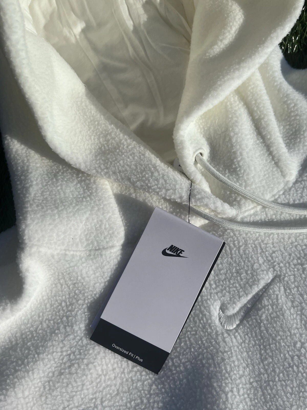 OFF WHITE Felpa con cappuccio oversize in peluche Nike NSW Sportswear Essentials taglia $90 DX6420 133