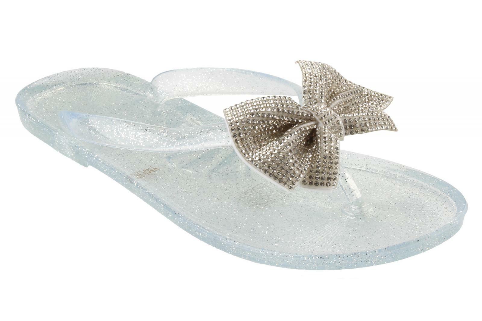 PANTOFOLA D’ORO Sandalo da donna gelatina estiva Ladie diamante fiocco spiaggia infradito infradito perizoma