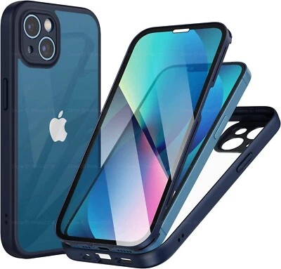 iPhone 13 12 11 17 Pro Max 16 15 14 360° Grad Handyhülle Case Schutz Cover Klar