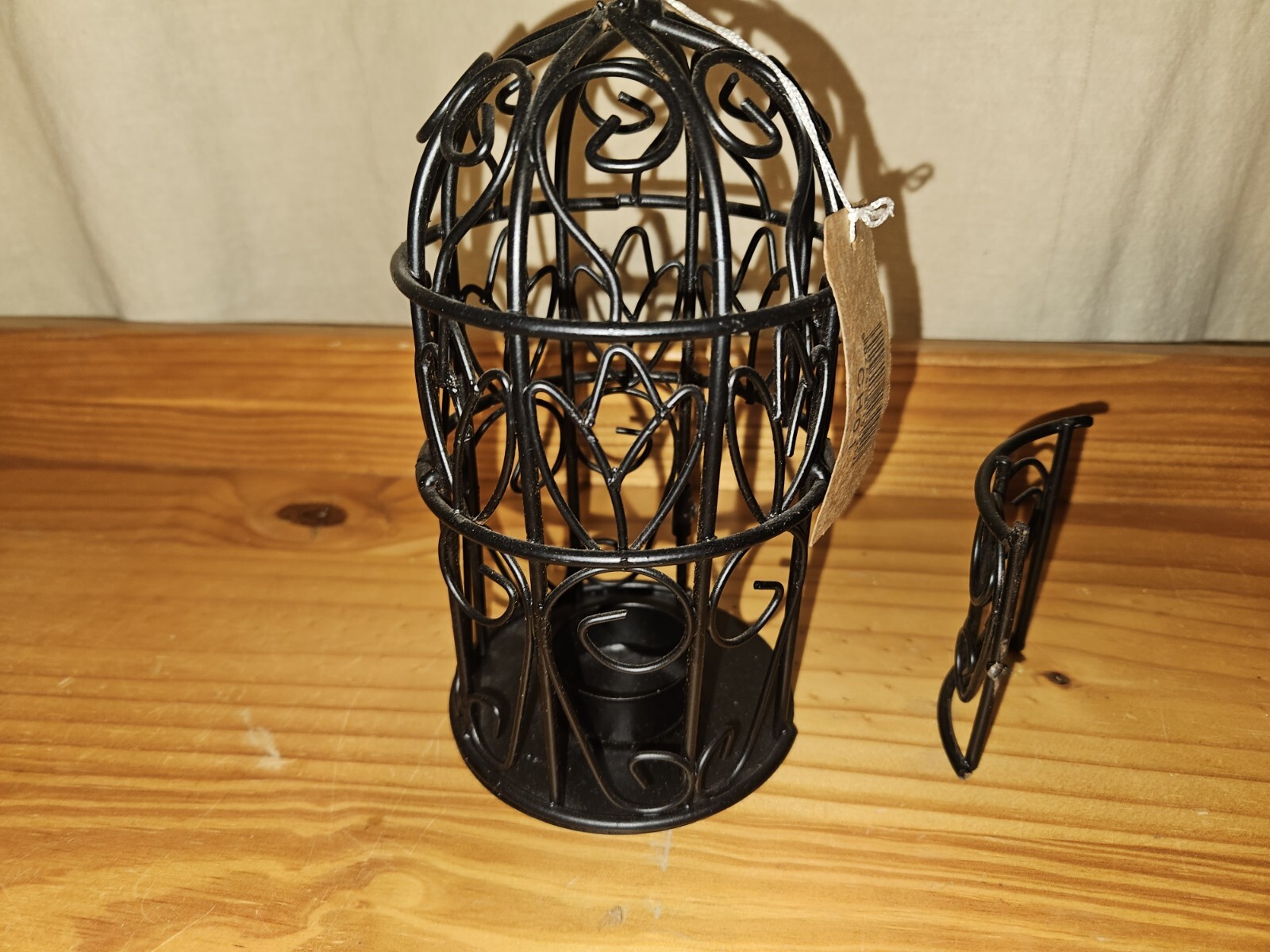 Small Hanging Wire Bird Cage Tea Light Holder, Metal Candle Lantern eBay
