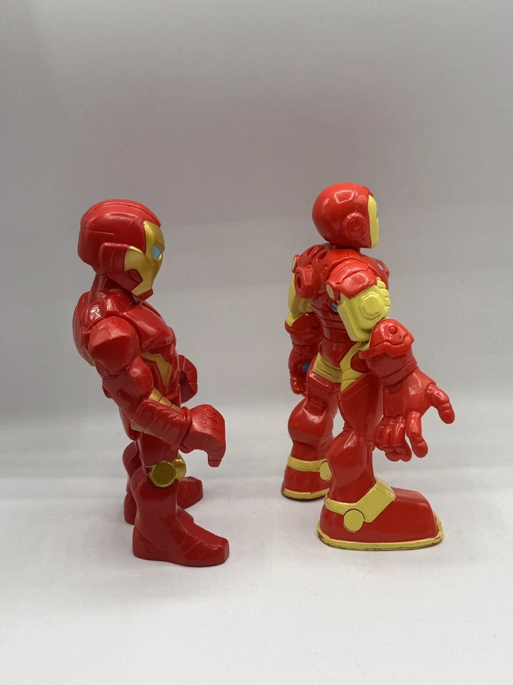 Lote de 4 figuras Playskool Hasbro Marvel Super Hero Adventures Iron Man y Iron Man Foto 4 de 4