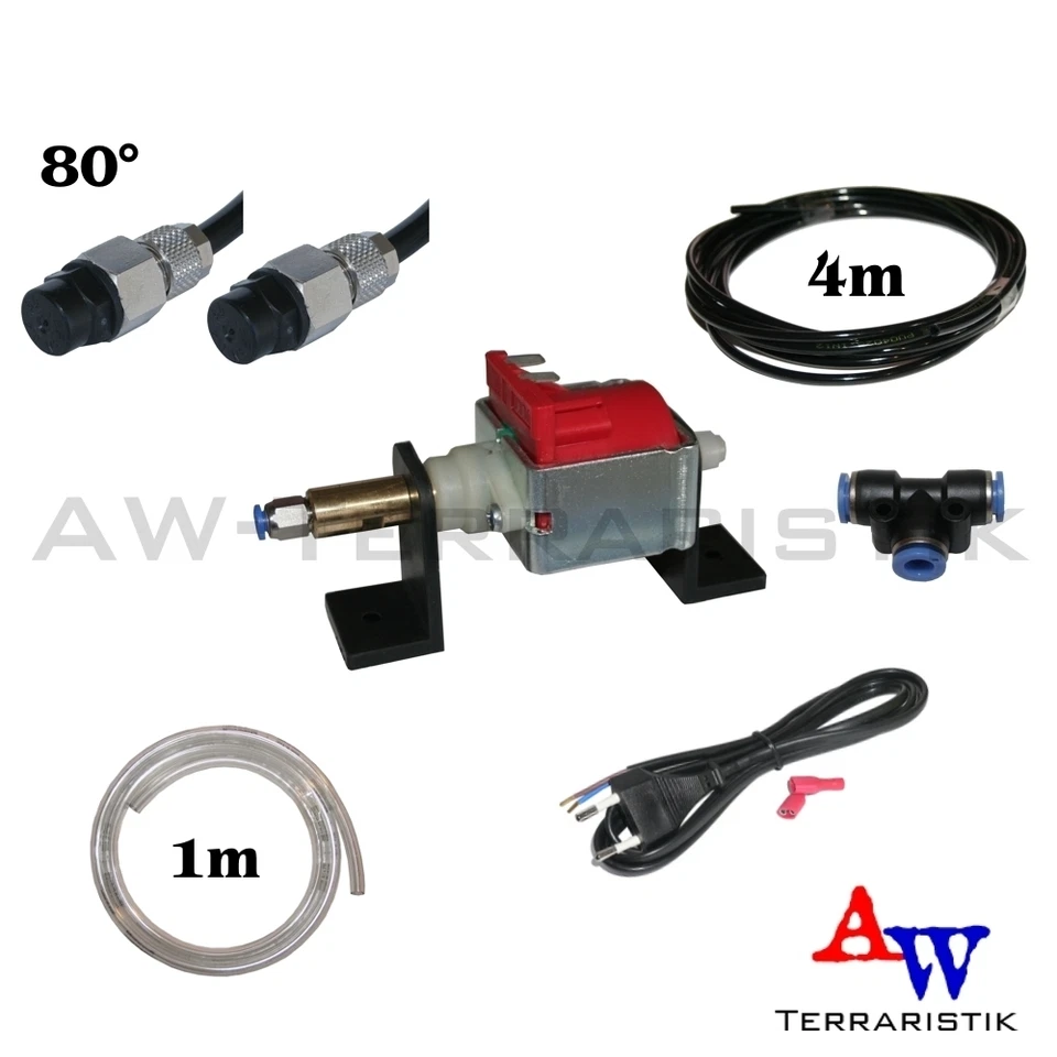 AW-TERRARISTIK Beregnungsanlage - Bausatz mit 2 Sprühdüsen 80°